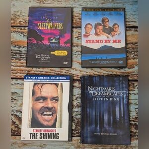 Lot of 4 Stephen King book DVDs Shining, Sleepwalkers, Stand By Me, Nightmares &